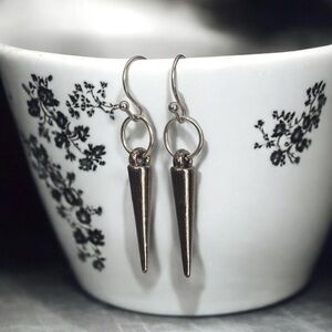 5 For $25💫Punk Gun Metal Gray Spike Cone Earrings